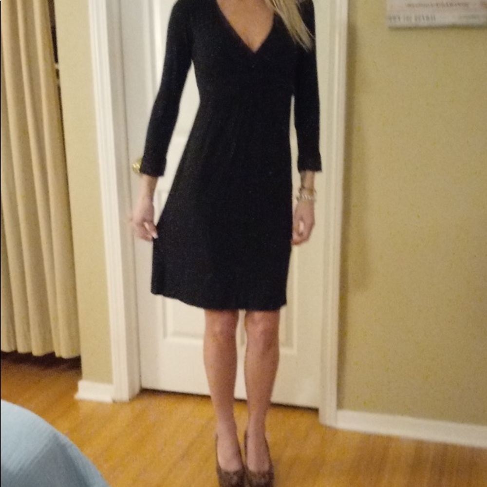 babydoll black dress low cut no brand no size-fits like a small